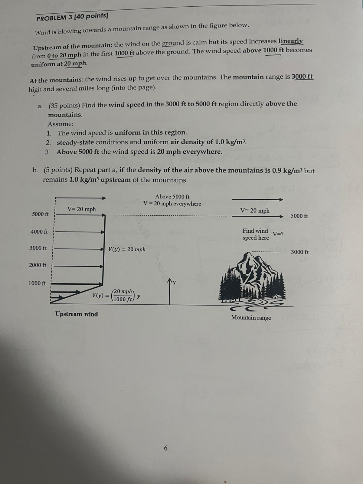 PROBLEM 3 [ 4 0 points ] Wind is blowing towards