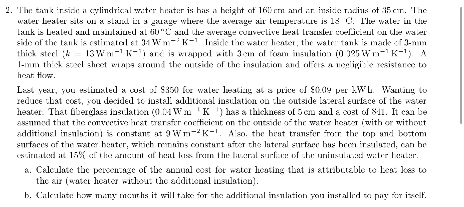 The tank inside a cylindrical water heater is has