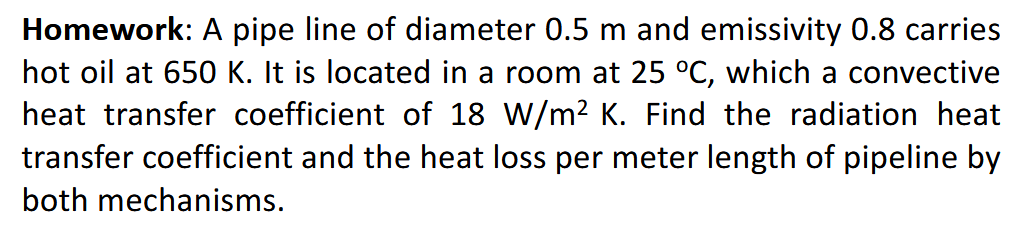 Homework: A pipe line of diameter 0 . 5 m and
