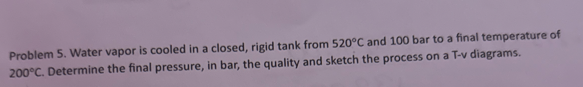 Problem 5 . Water vapor is cooled in a closed,
