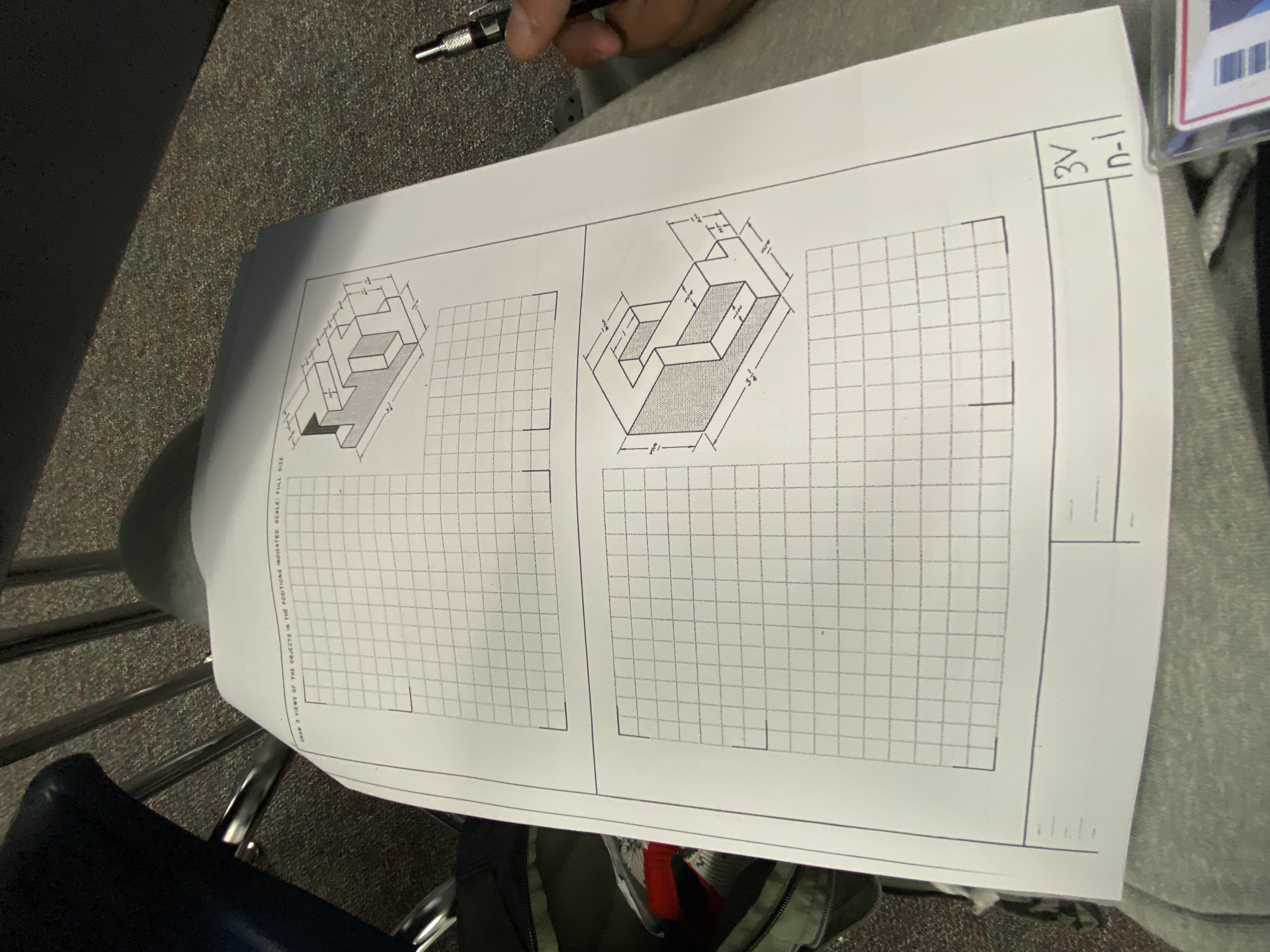 Draw 3 views of the object