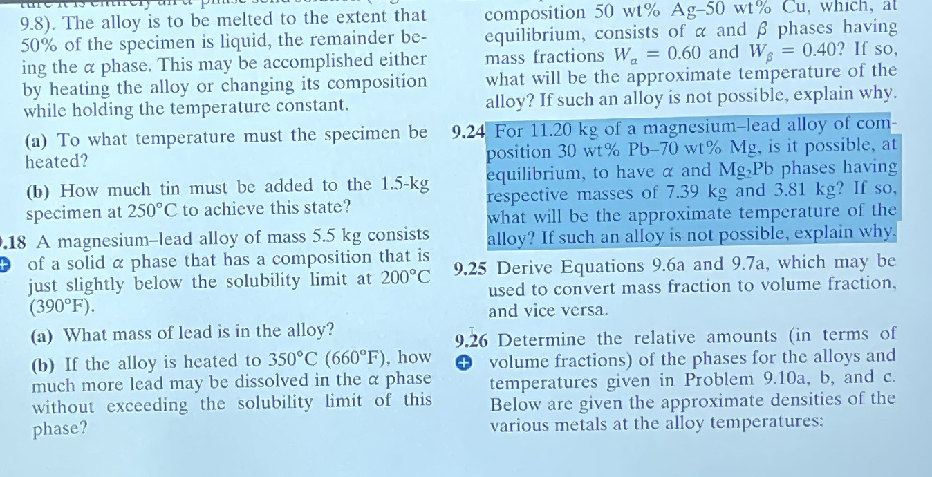 9 . 8 ) . The alloy is to be melted to the extent