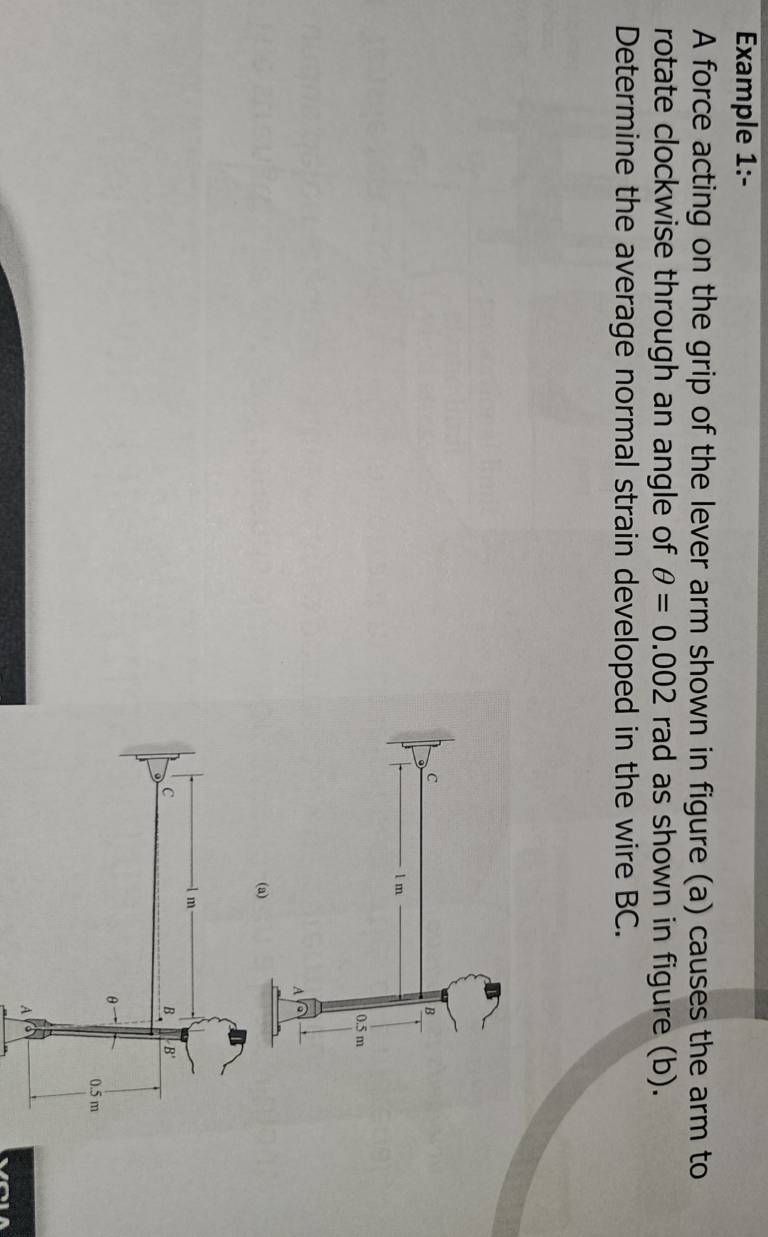 Example 1 : - A force acting on the grip of the