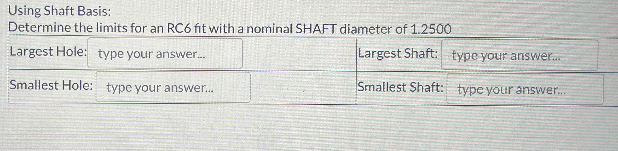 Using Shaft Basis: Determine the limits for an RC