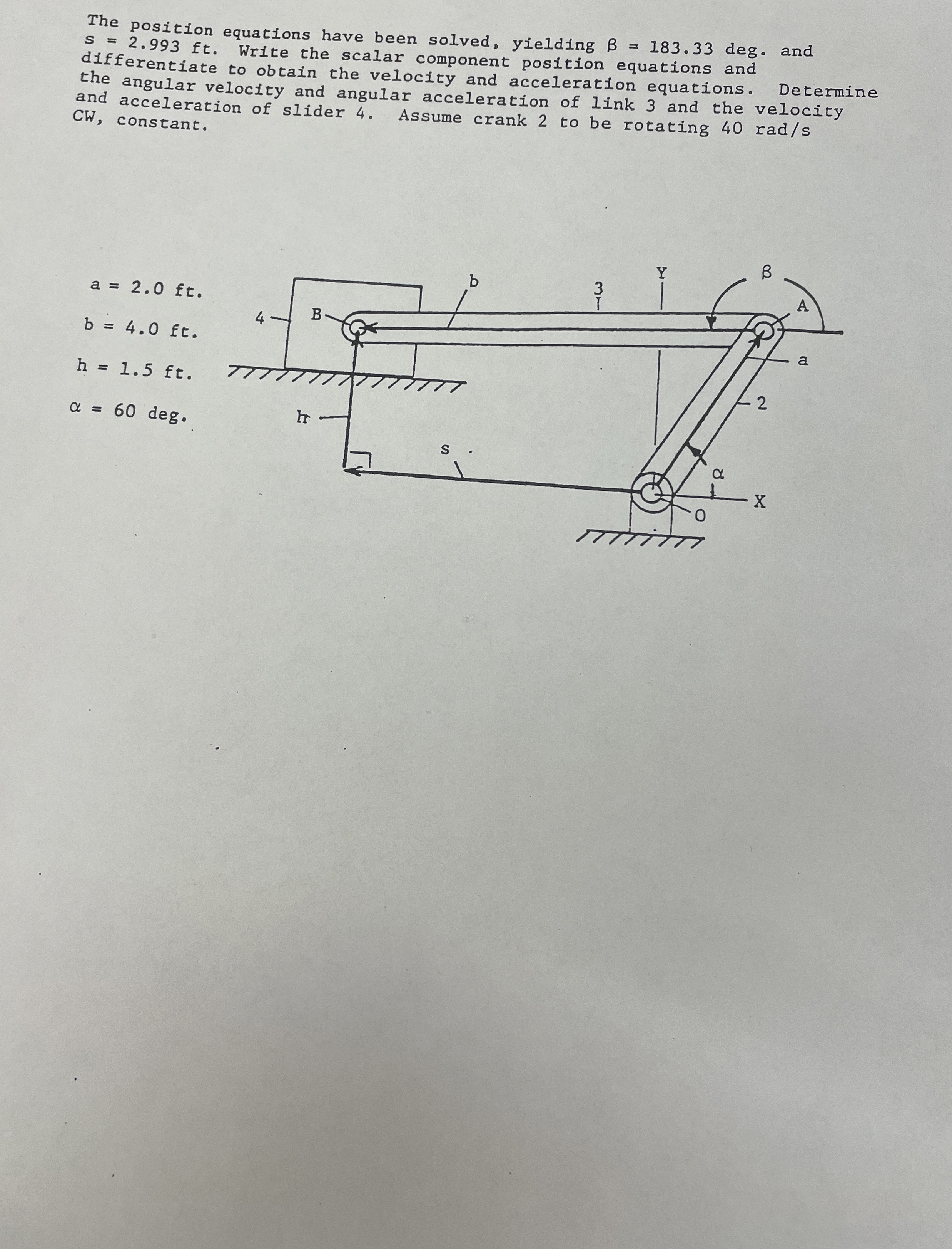 The position equations have been solved, yielding