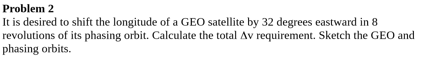 Problem 2 It is desired to shift the longitude of