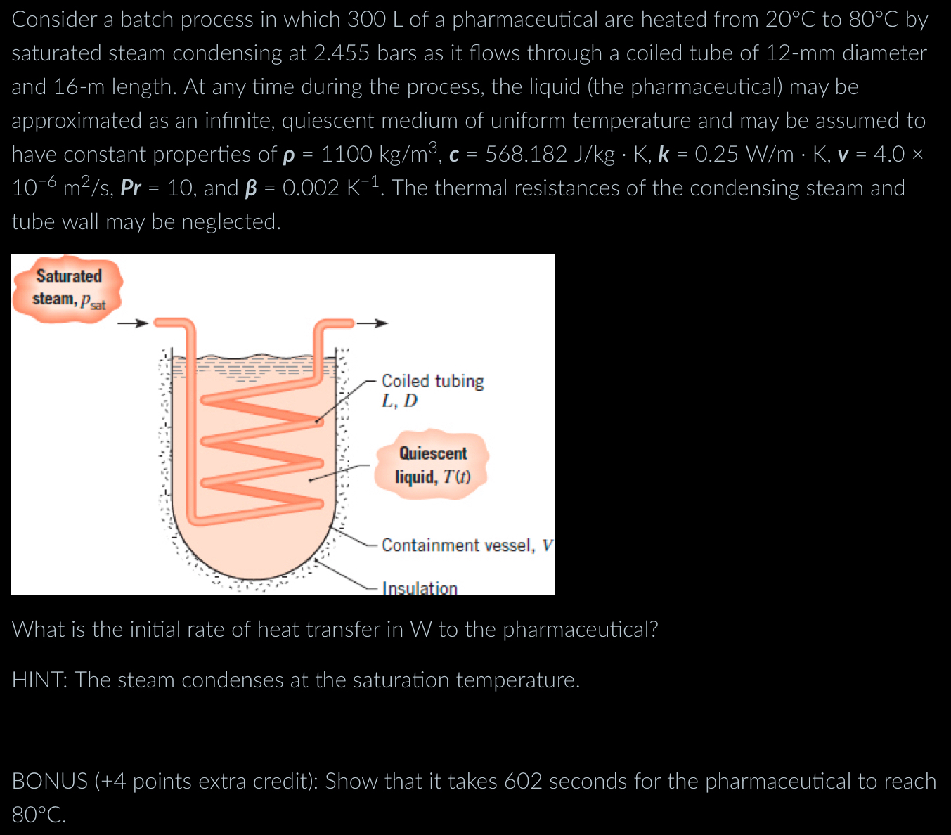 Consider a batch process in which 3 0 0 L of a