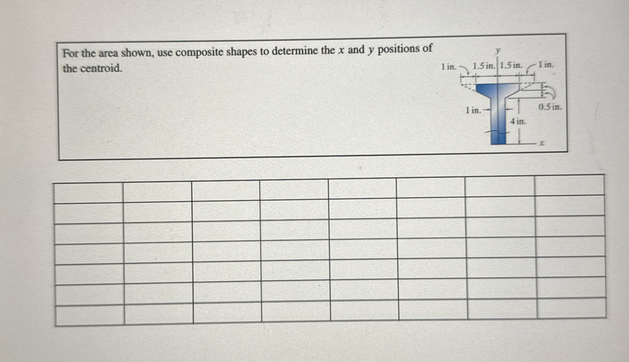For the area shown, use composite shapes to