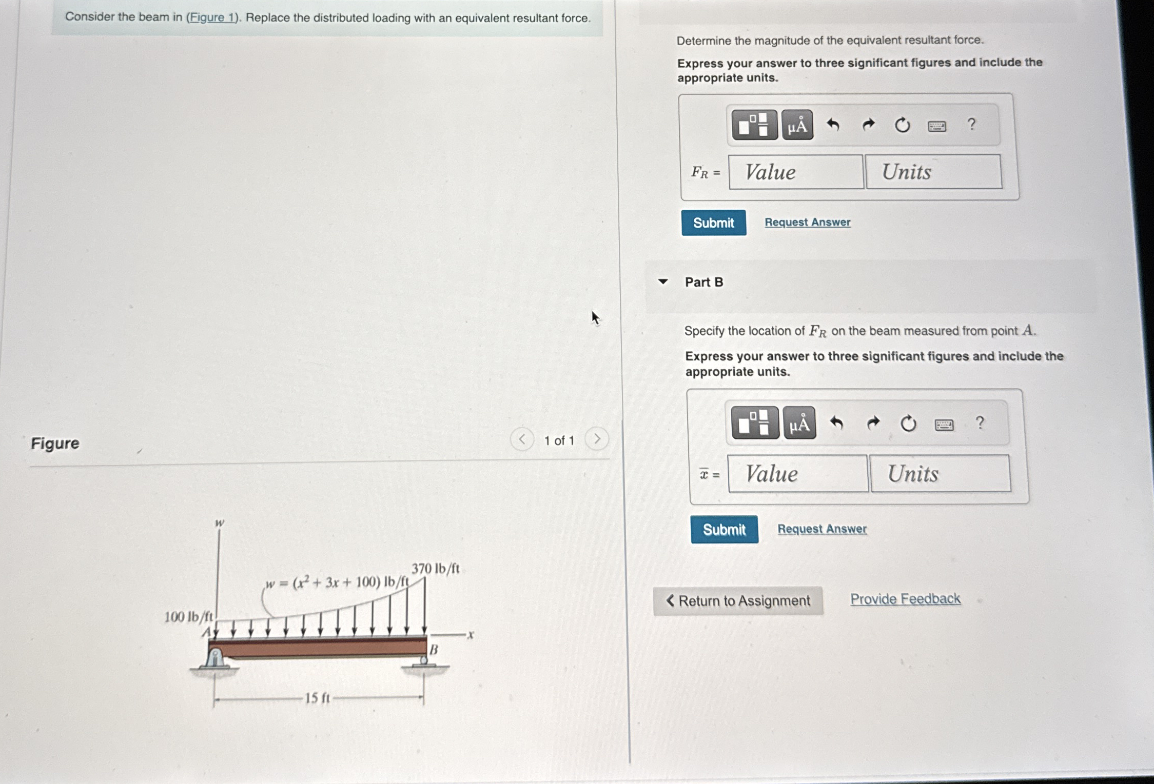 Consider the beam in ( Figure 1 ) . Replace the