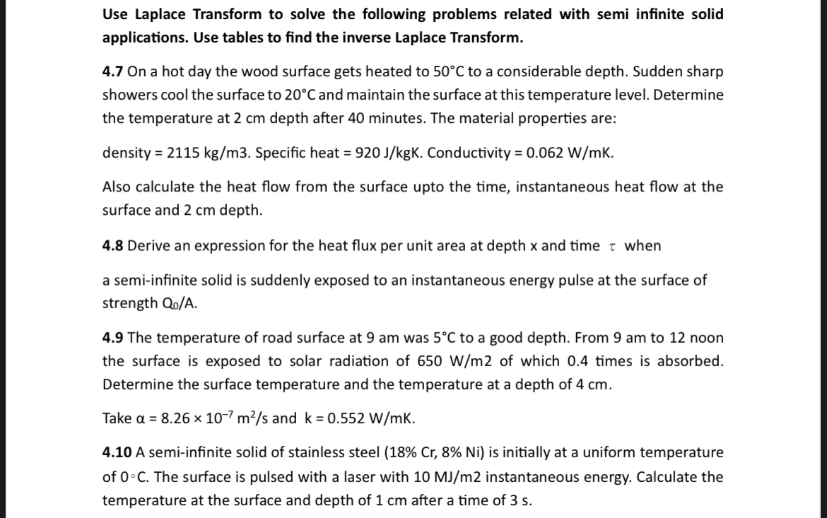 Use Laplace Transform to solve the following