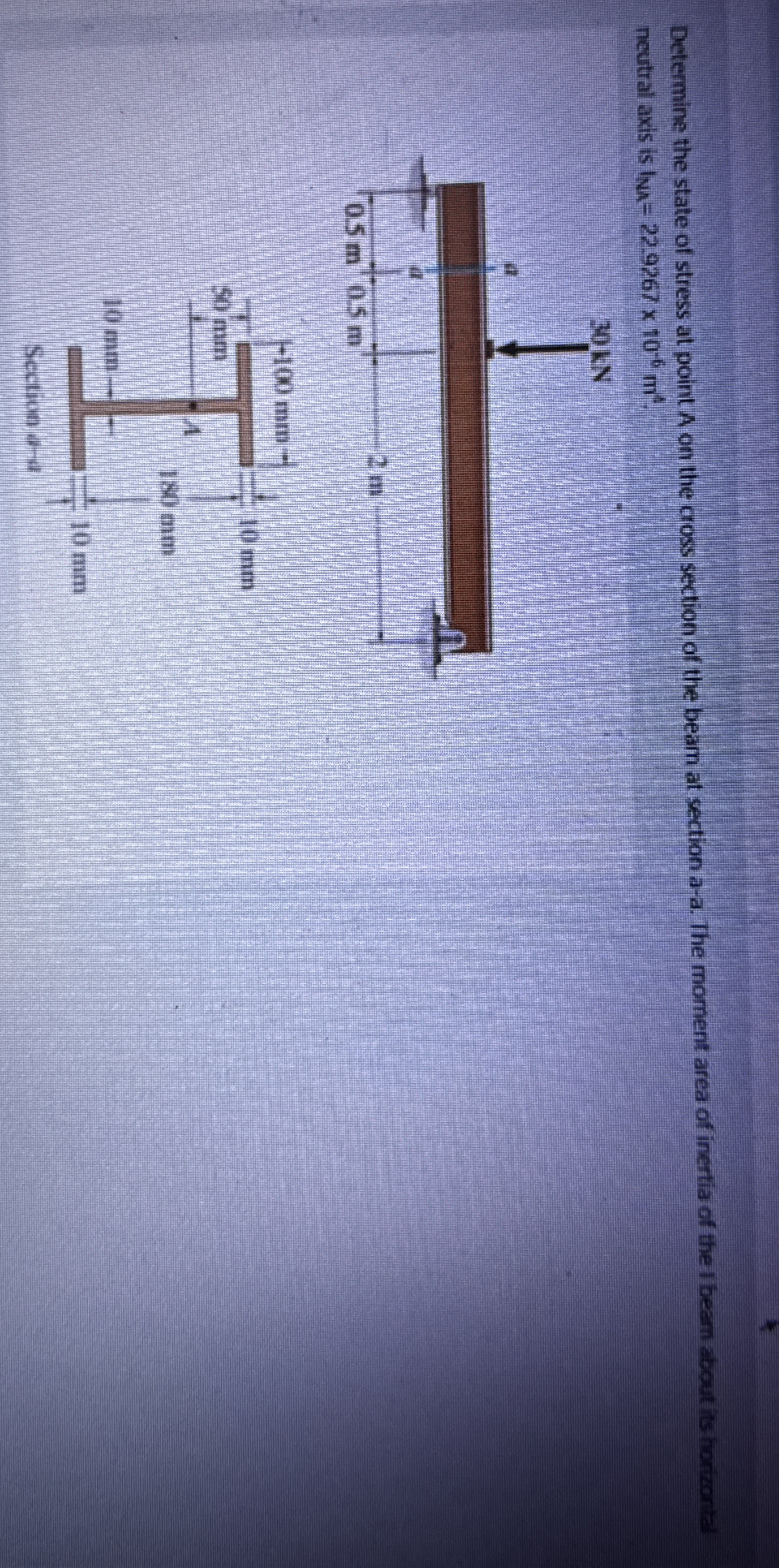 Determine the state of stress at point A on the