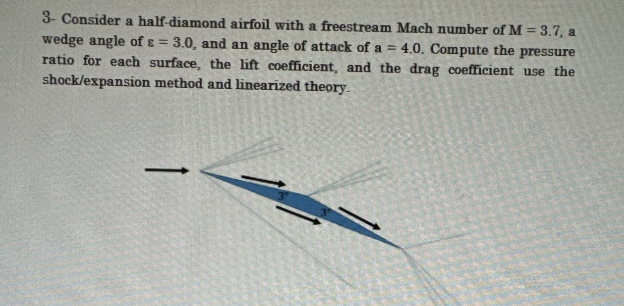 3 - Consider a half - diamond airfoil with a