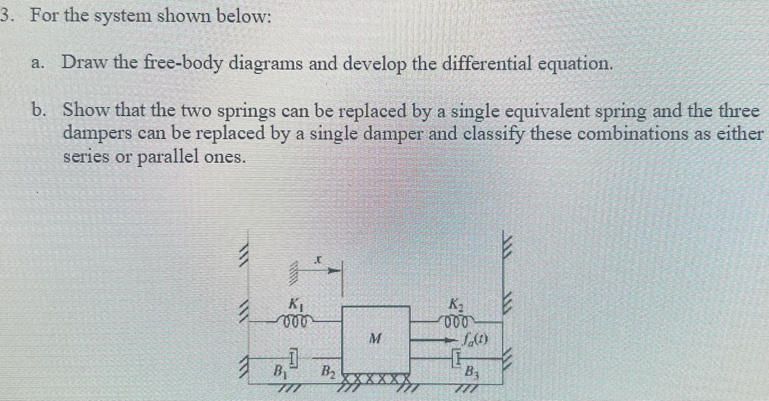 For the system shown below: a . Draw the free -