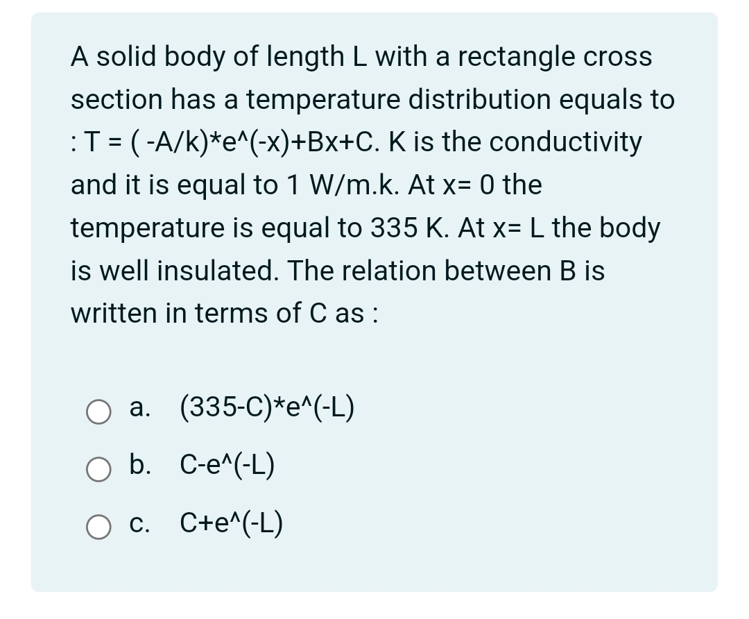 A solid body of length L with a rectangle cross