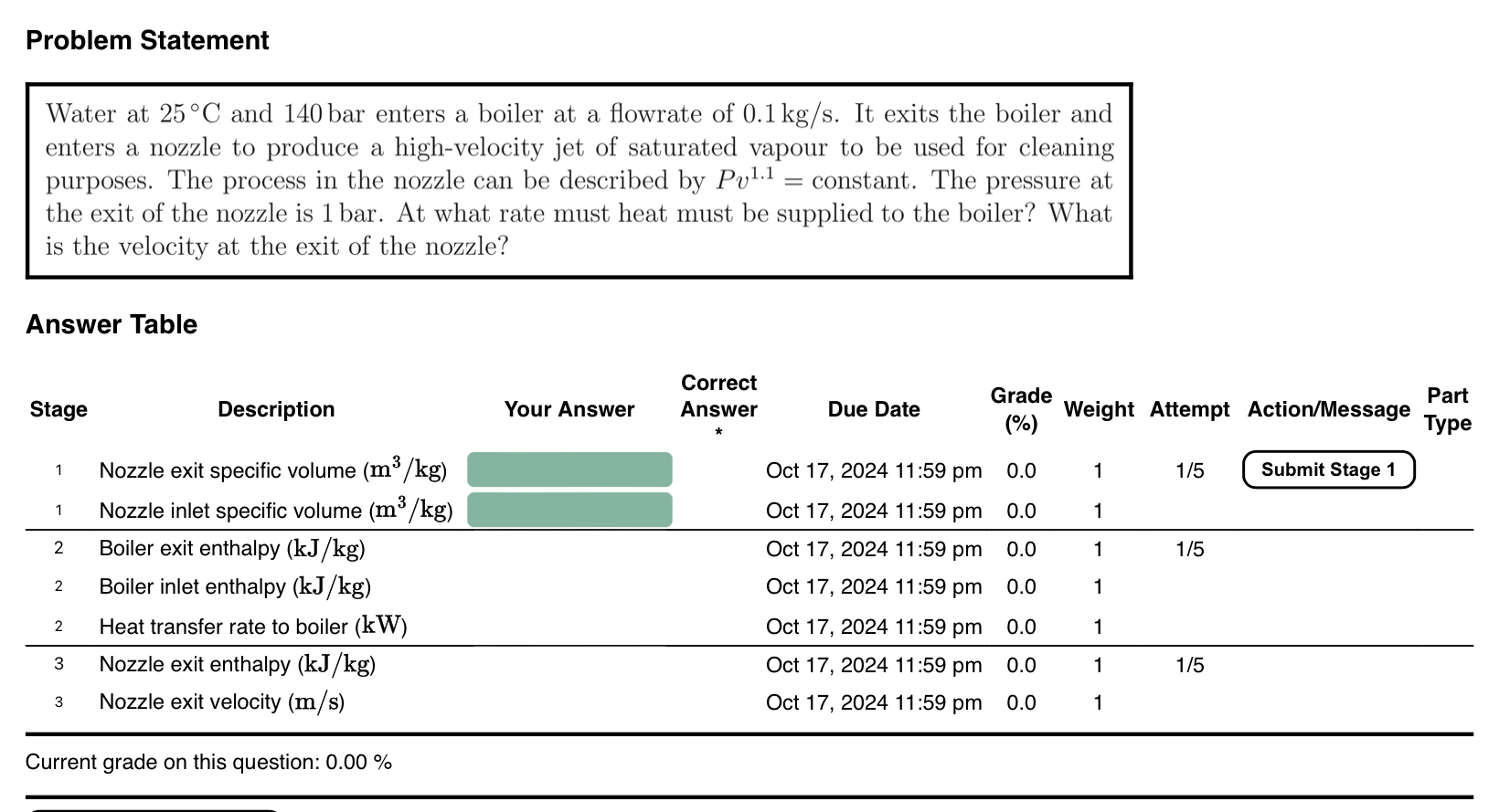 Problem Statement Water at \ ( 2 5 ^ { \ circ } \