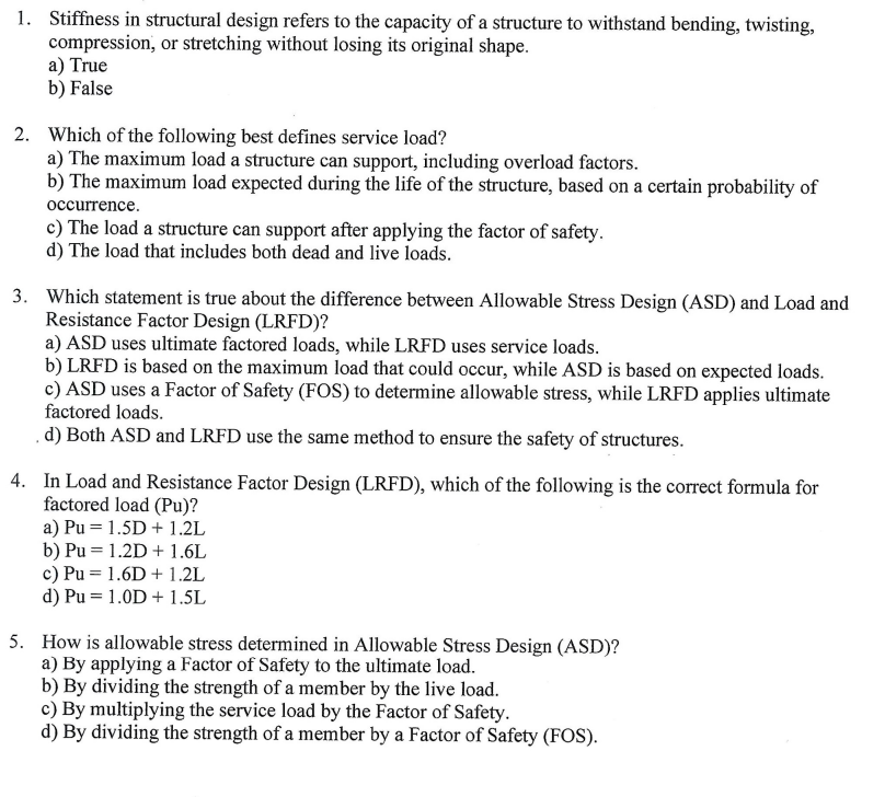 Stiffness in structural design refers to the