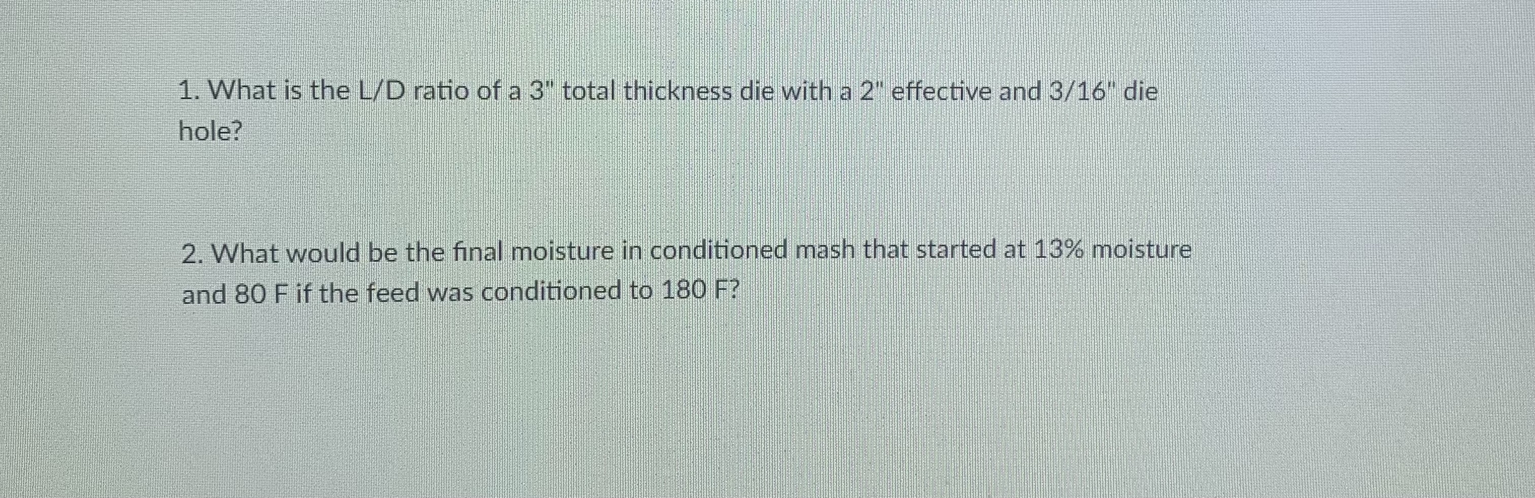 What is the L / D ratio of a 3 ' ' total