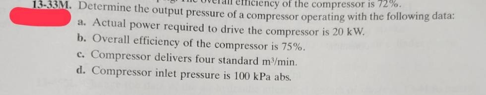 q , Determine the output pressure of a compressor