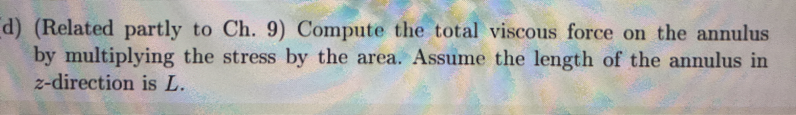 d ) ( Related partly to Ch . 9 ) Compute the