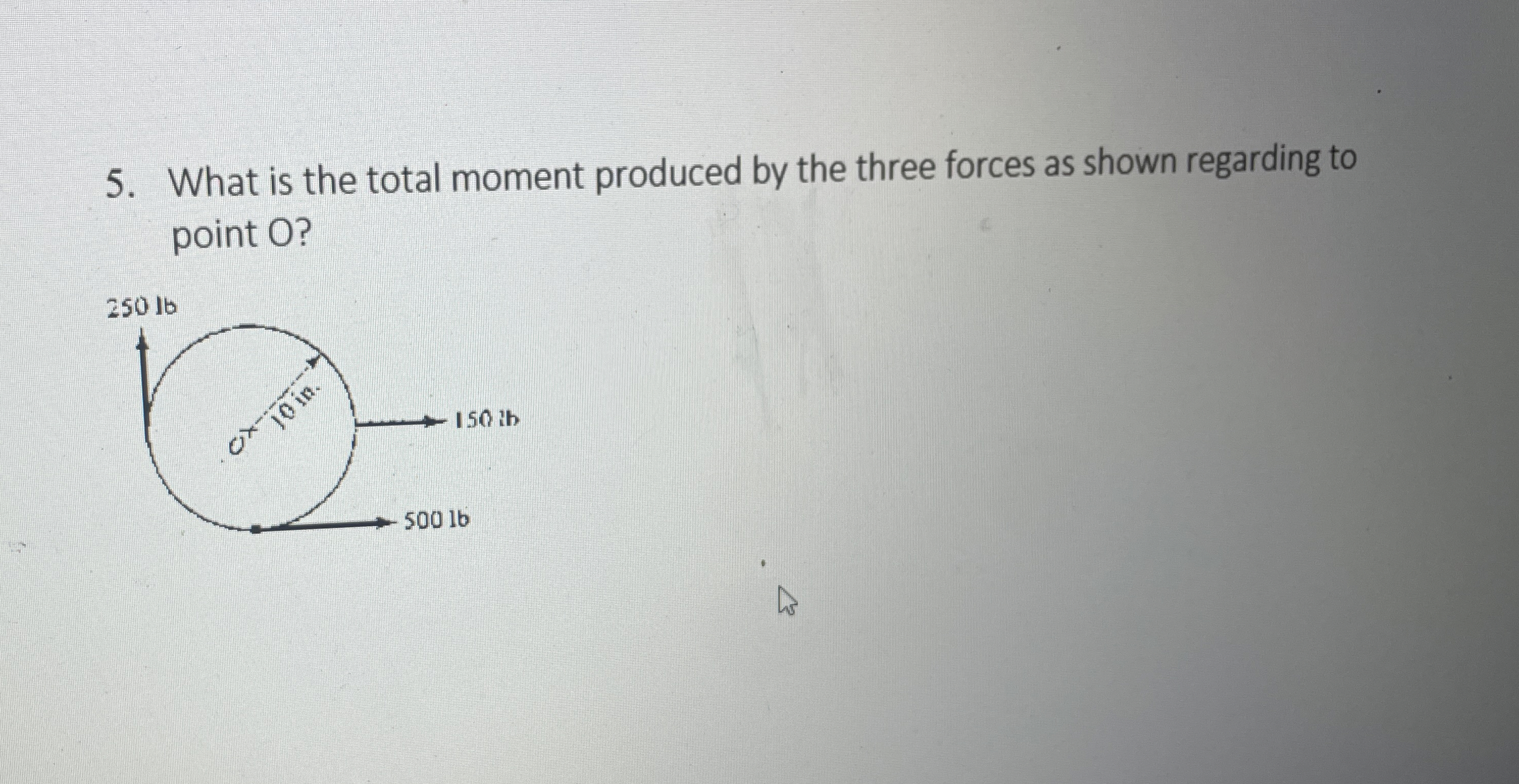 What is the total moment produced by the three