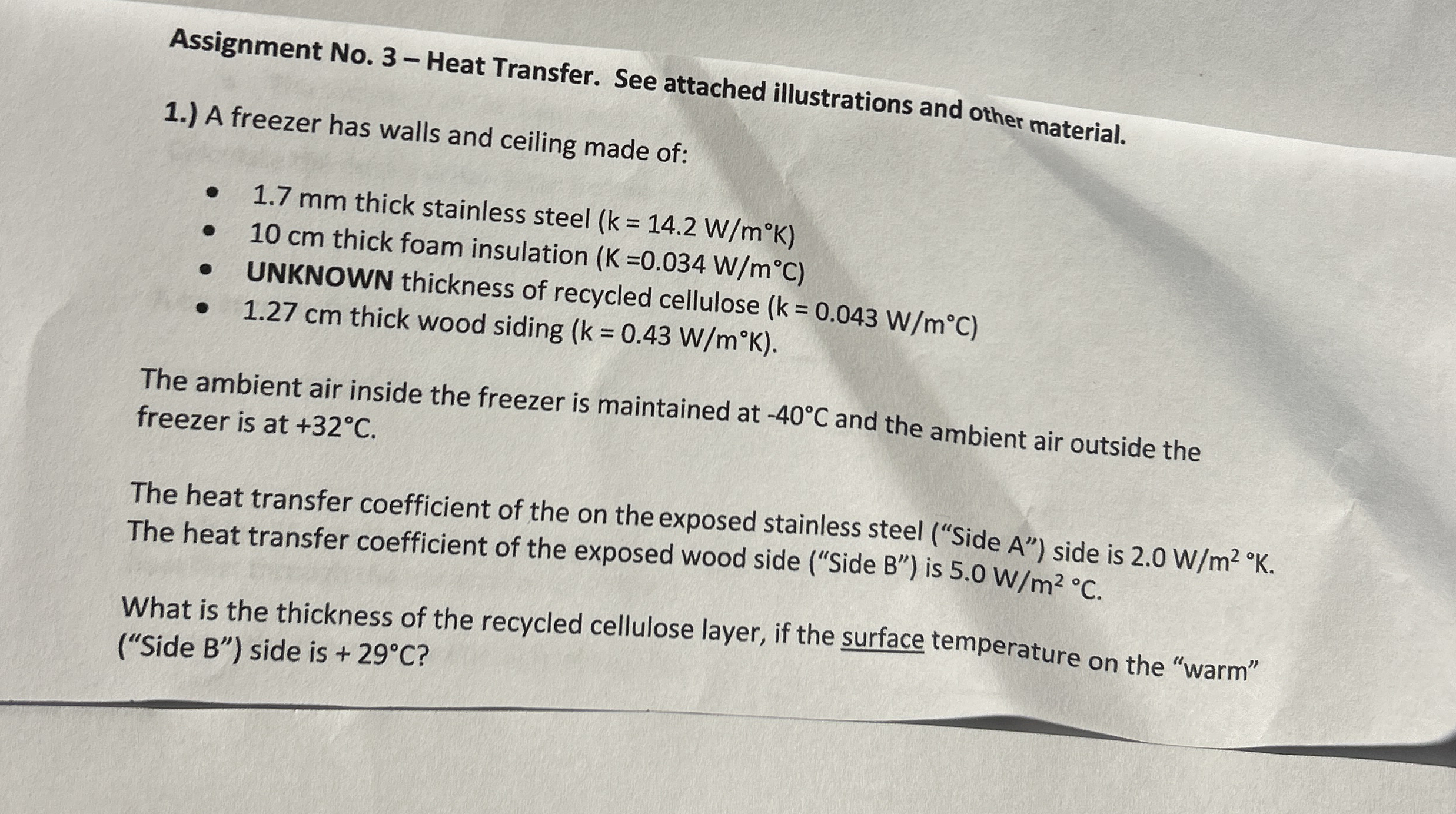 Assignment No . 3 - Heat Transfer. See attached
