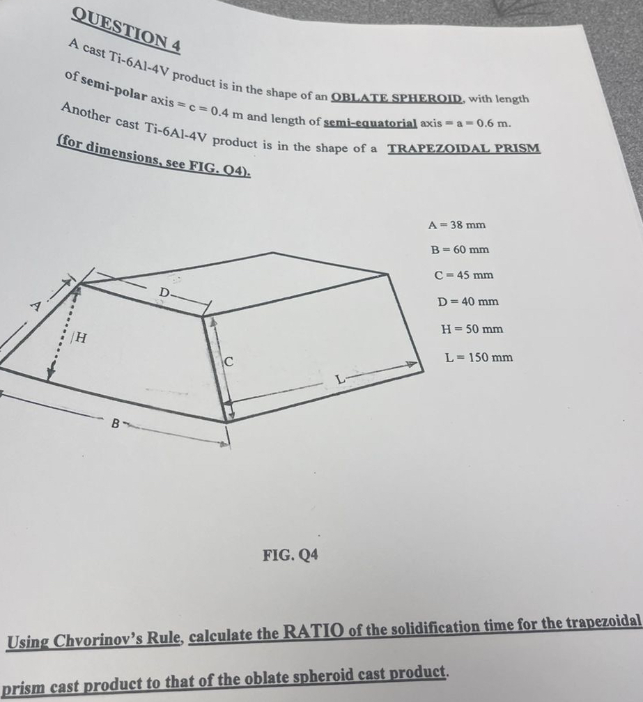Question ? 4 ? A a s t T i i - 6 A l - 4 V p r o