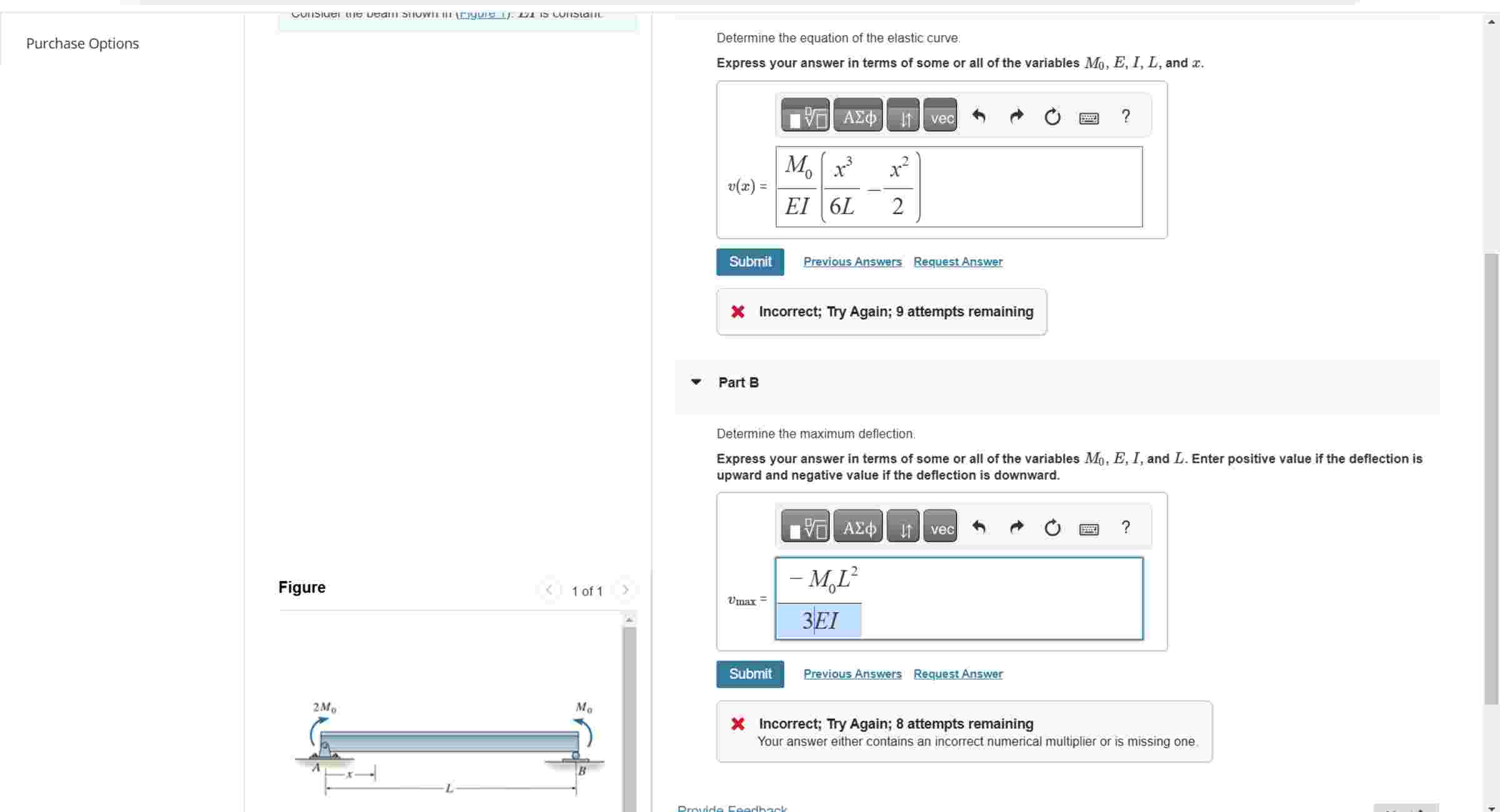 Determine the equation of the elastic curve: