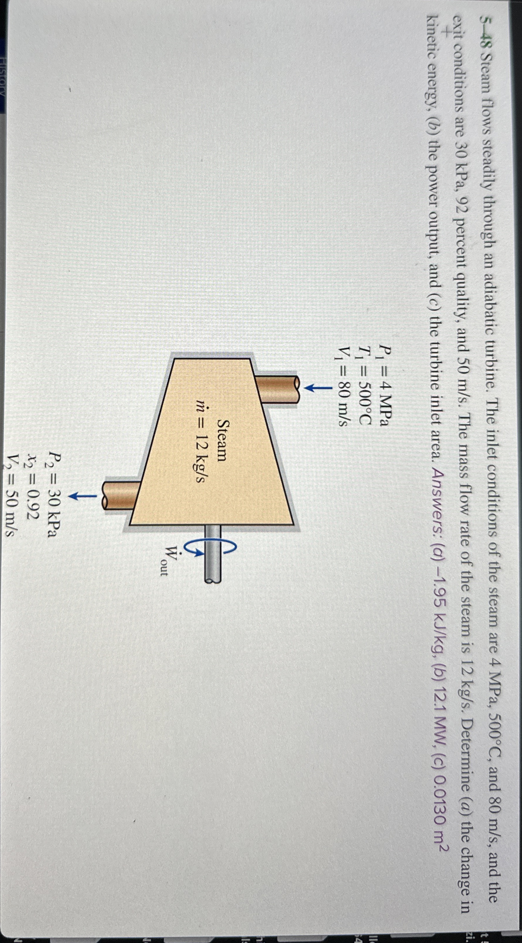 5 - 4 8 Steam flows steadily through an adiabatic