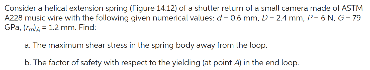 Consider a helical extension spring ( Figure 1 4