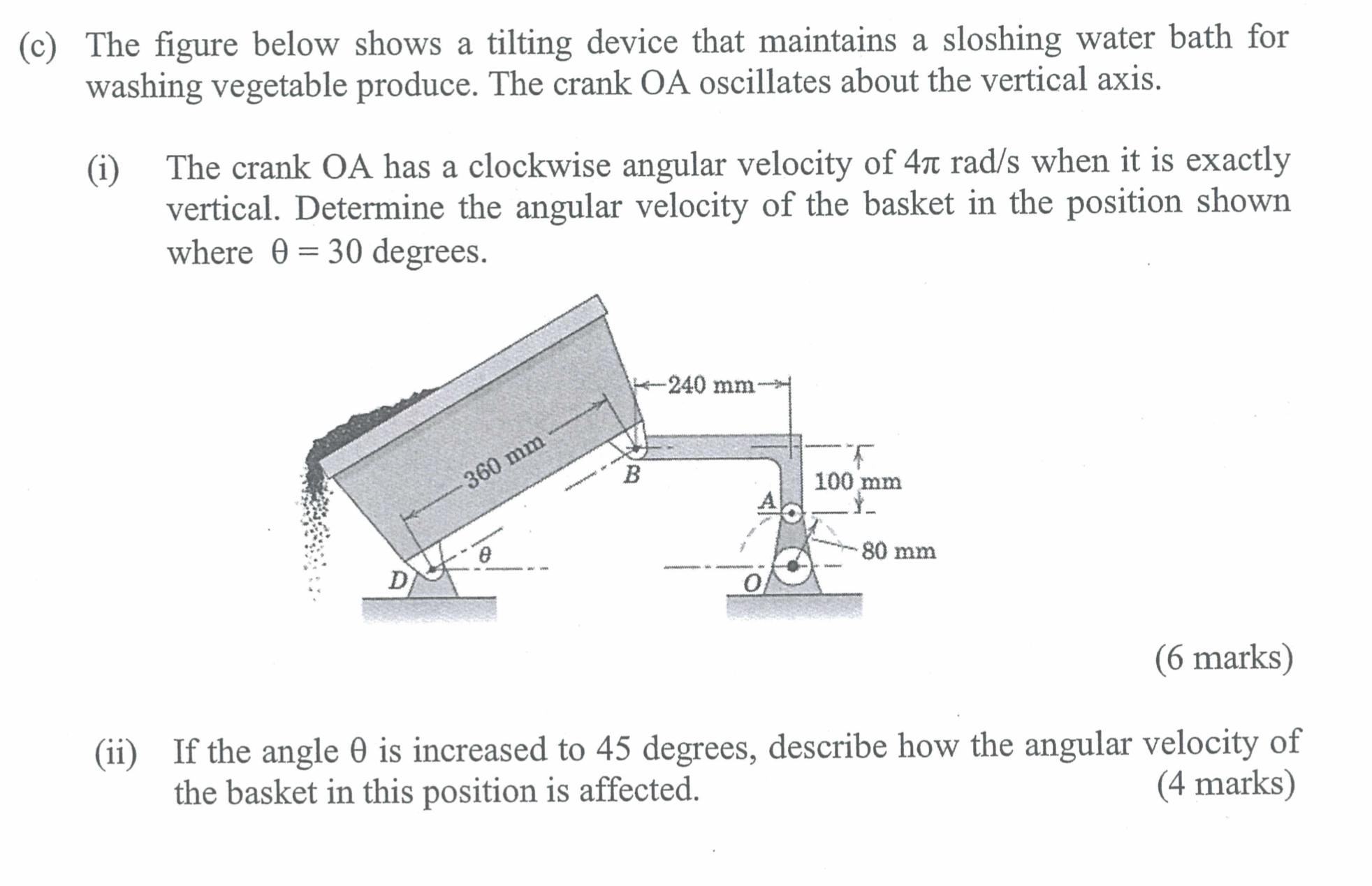( c ) The figure below shows a tilting device