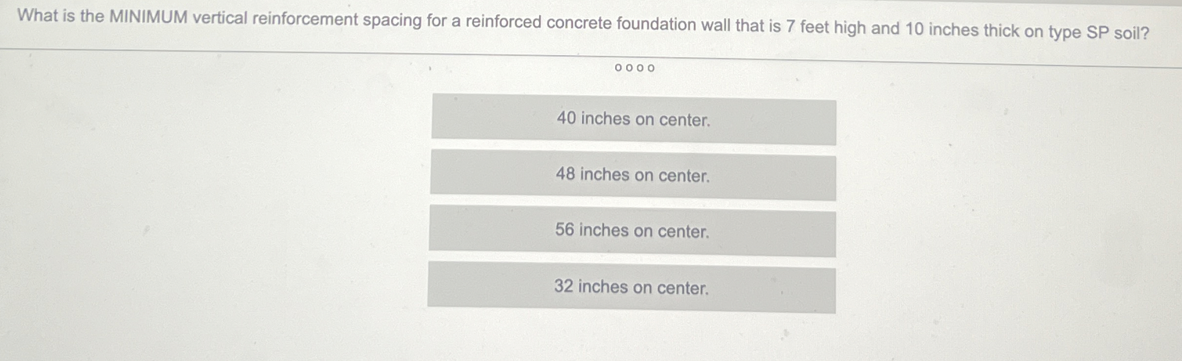 What is the MINIMUM vertical reinforcement