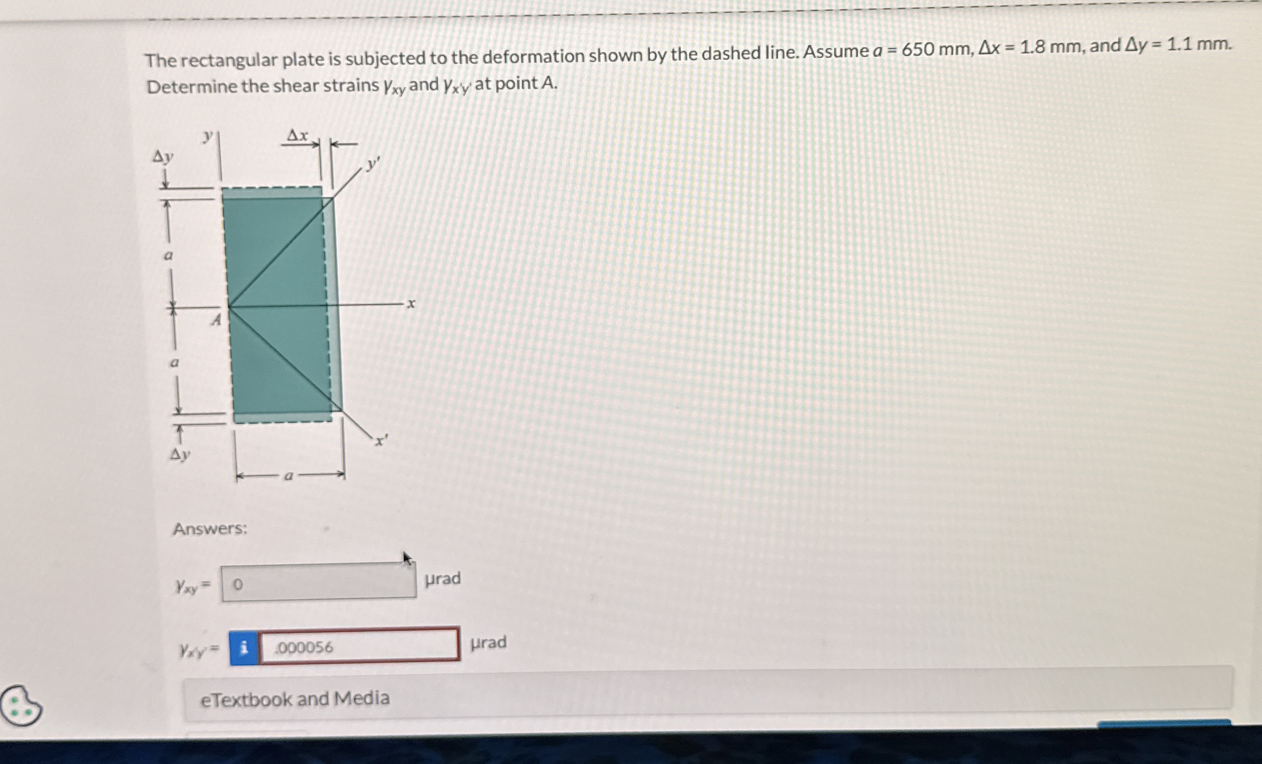 The rectangular plate is subjected to the