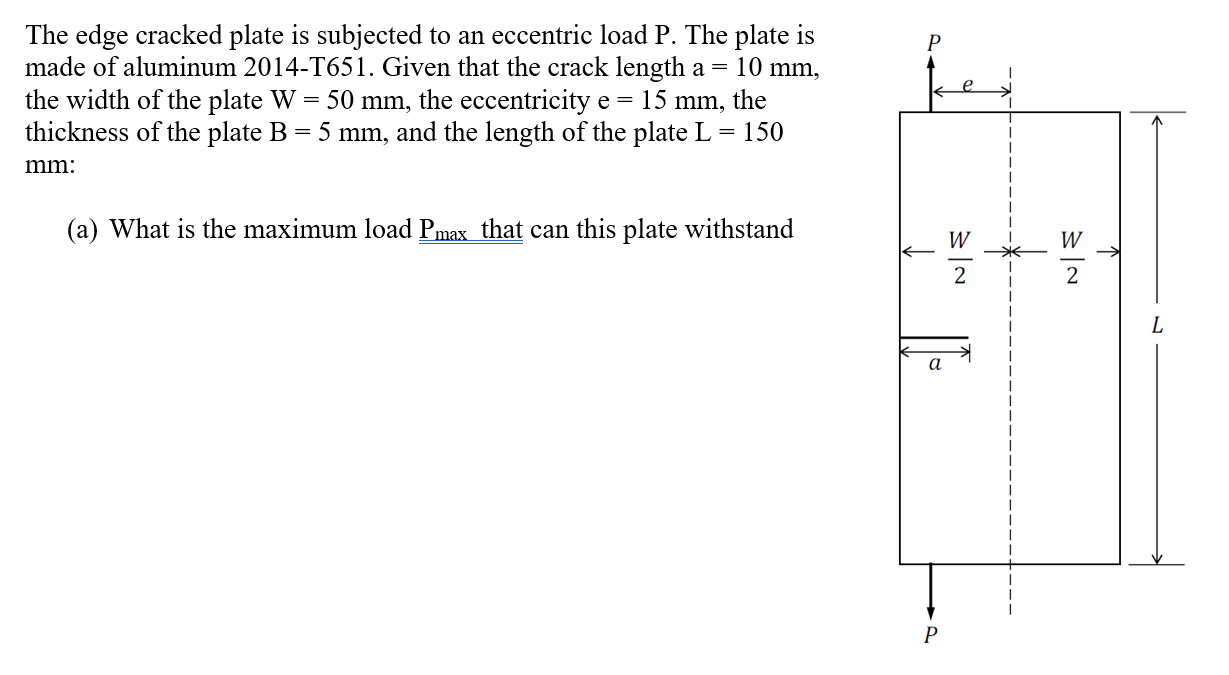 The edge cracked plate is subjected to an