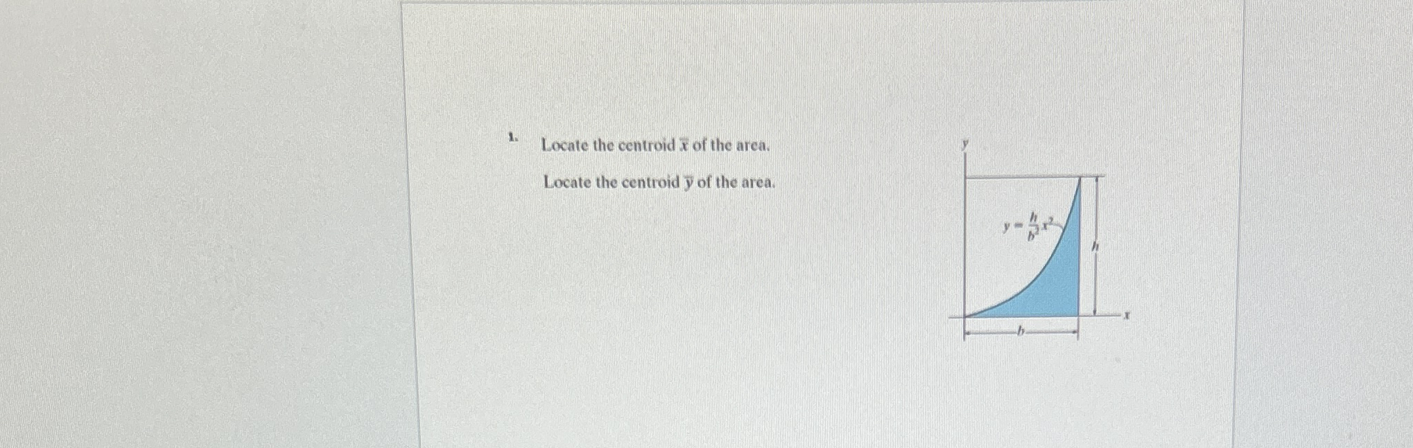 Locate the centroid x of the area. Locate the