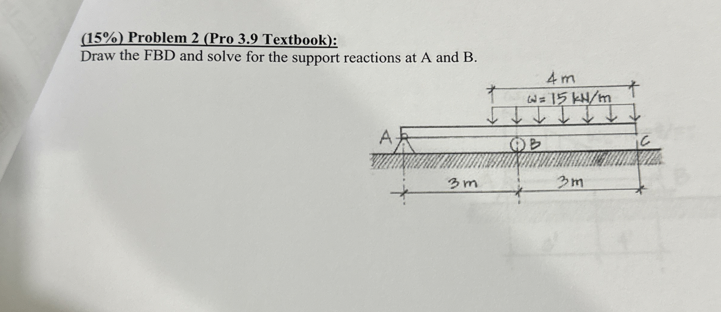 ( 1 5 % ) Problem 1 ( Pro 3 . 8 Textbook ) : Draw
