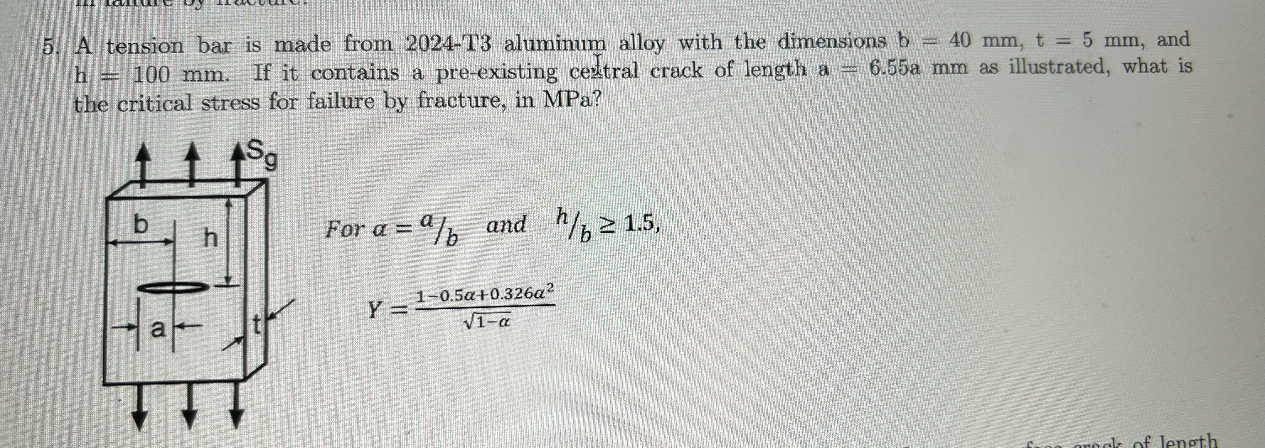A tension bar is made from 2 0 2 4 - T 3 aluminum