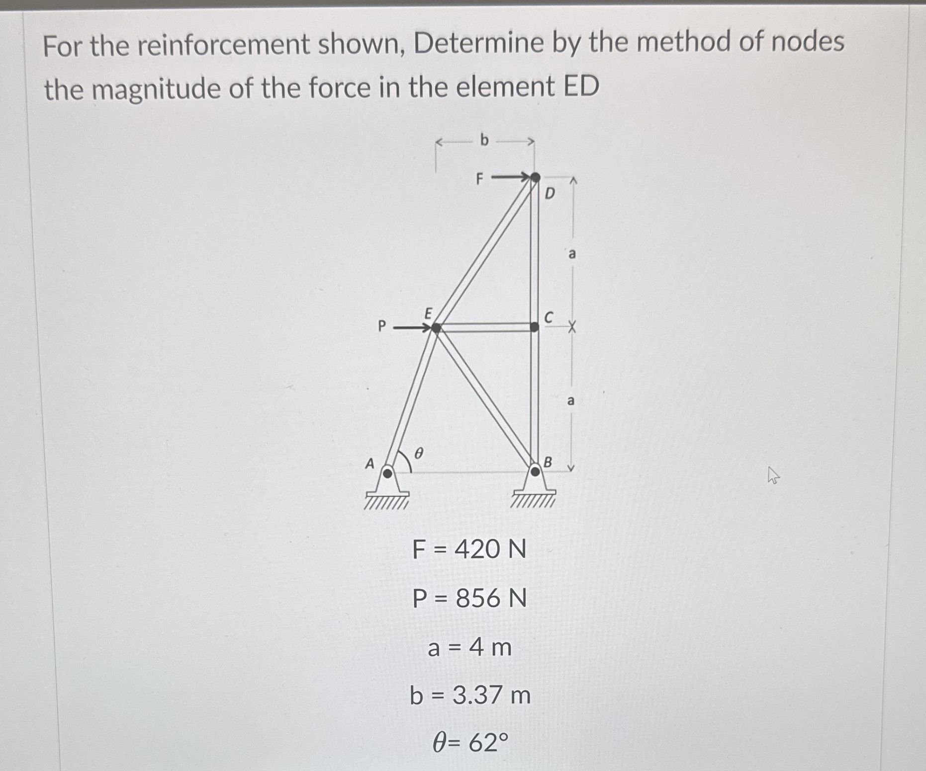 For the reinforcement shown, Determine by the