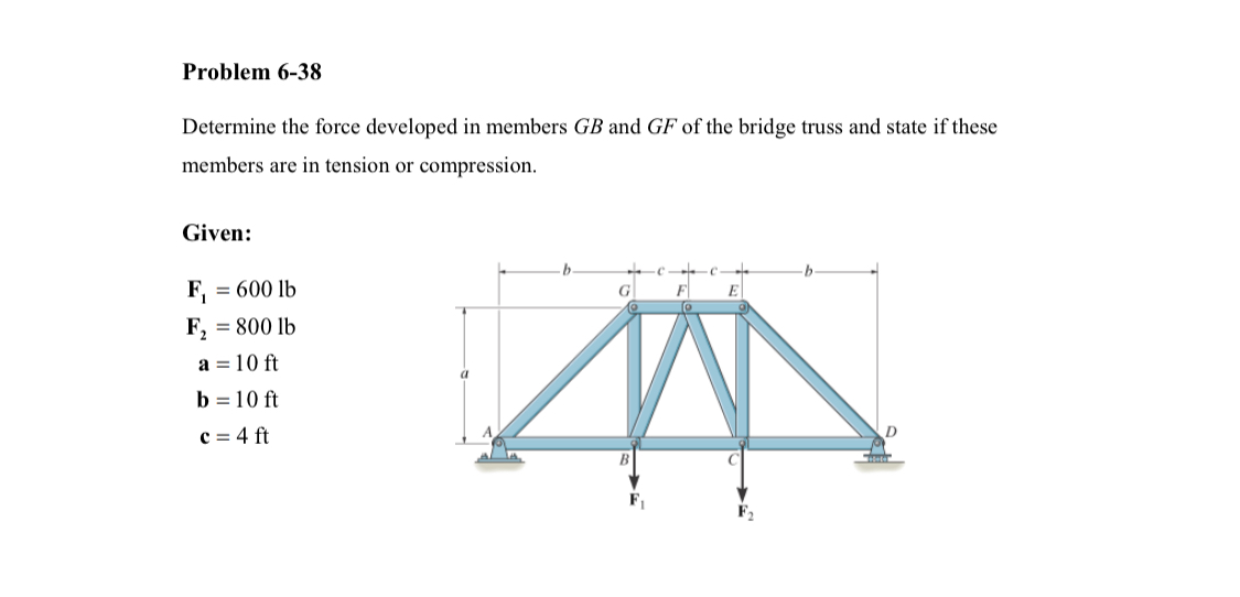 Problem 6 - 3 8 Determine the force developed in