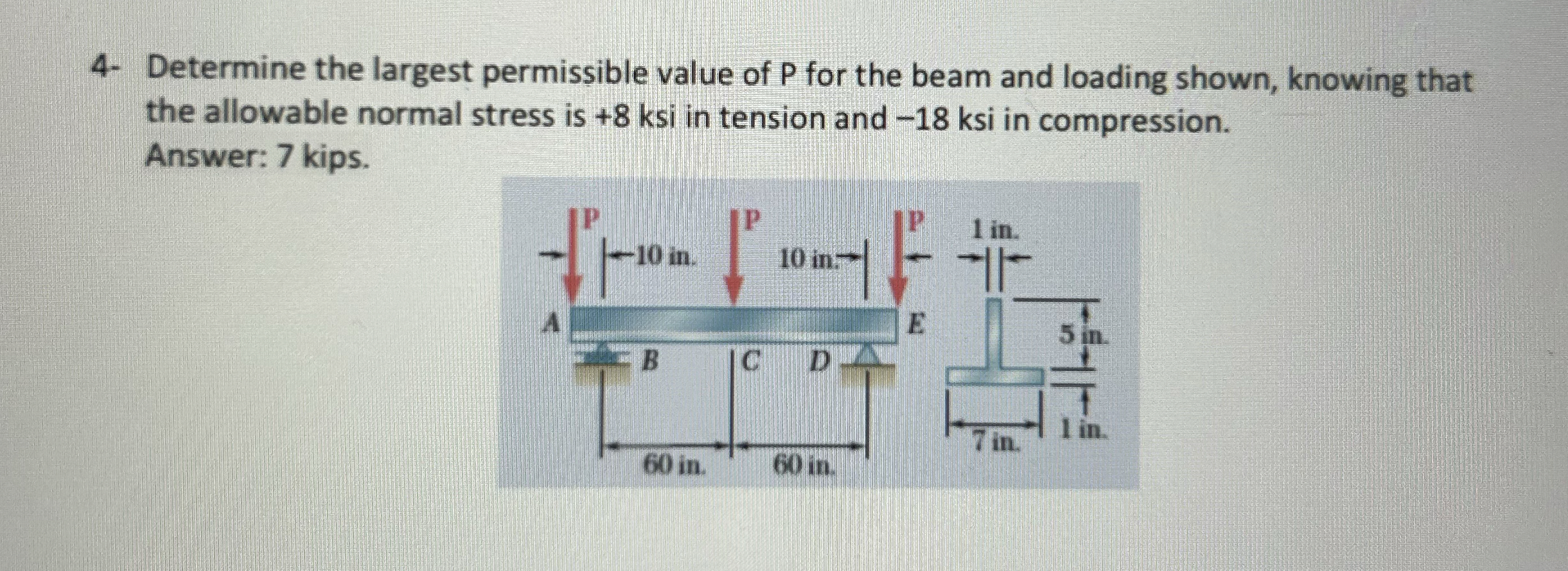 4 - Determine the largest permissible value of P