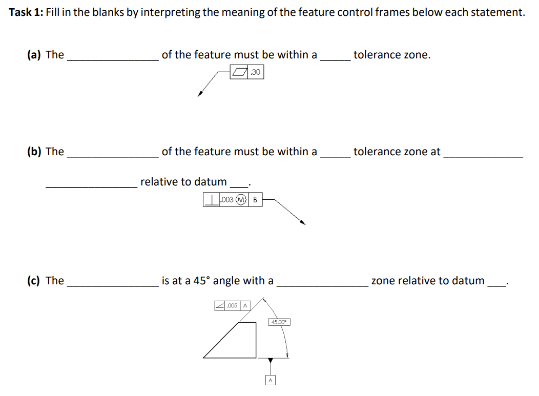 Task 1 : Fill in the blanks by interpreting the