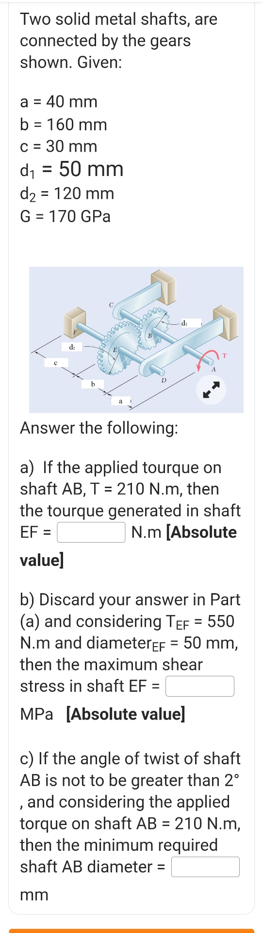 Two solid metal shafts, are connected by the