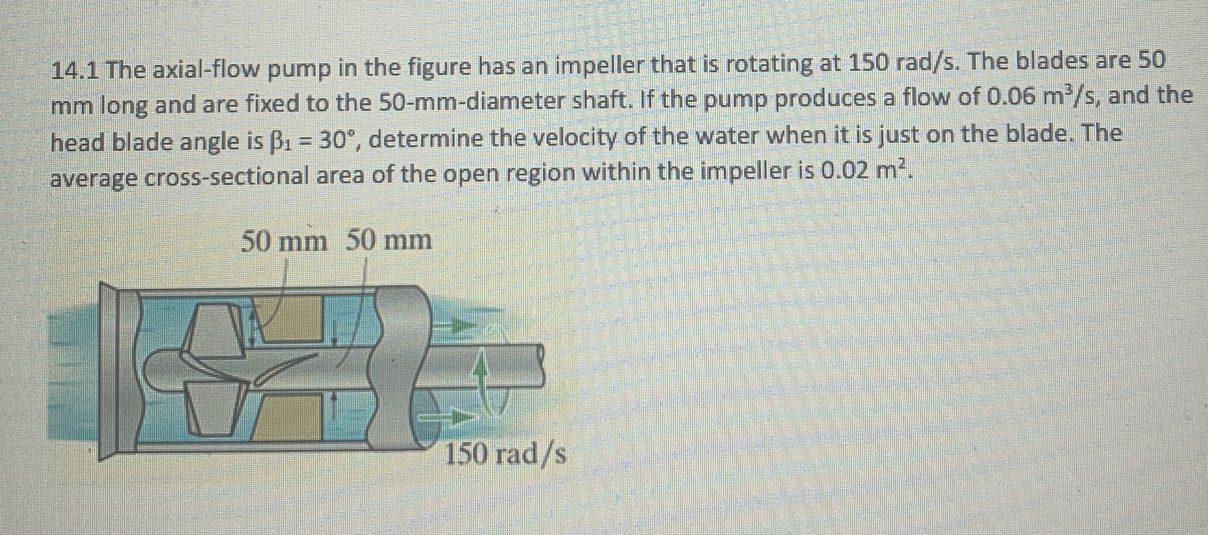 1 4 . 1 The axial - flow pump in the figure has