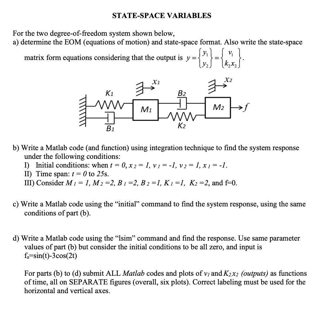 STATE - SPACE VARIABLES For the two degree - of -