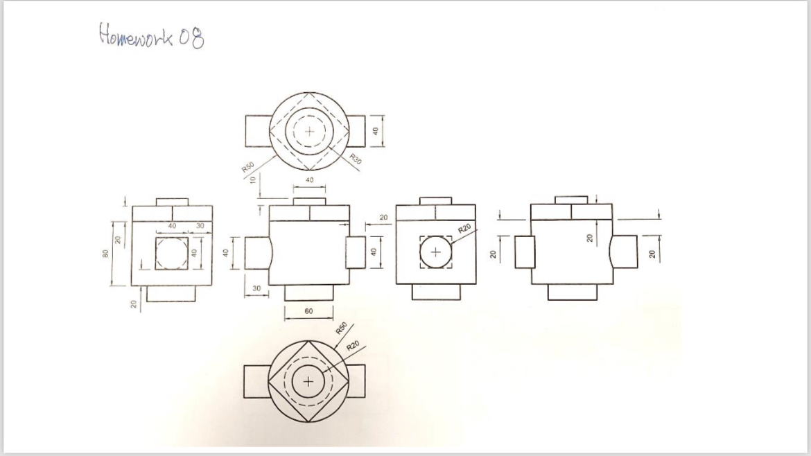 Howework 0 8 Draw the following using fusion 3 6 0