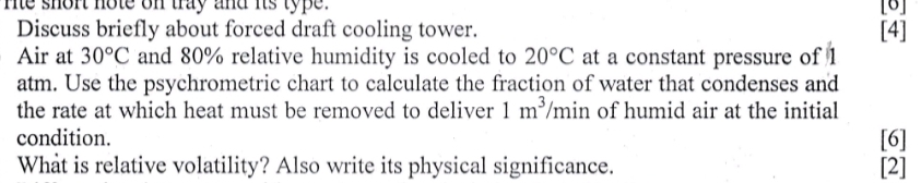 Air at 3 0 C and 8 0 % relative humidity is
