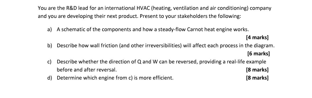 You are the R&D lead for an international HVAC (