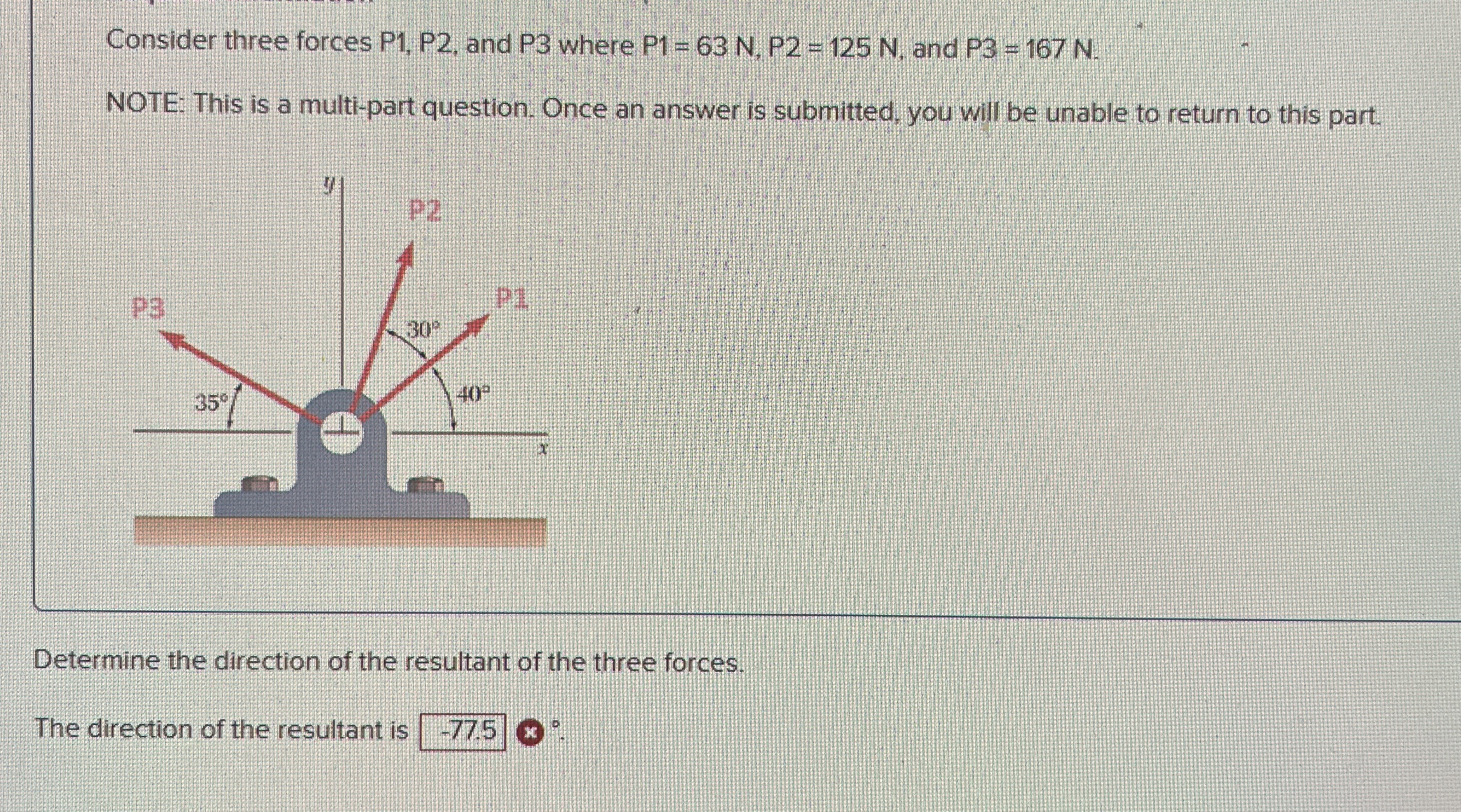 Consider three forces P 1 , P 2 , and P 3 where P