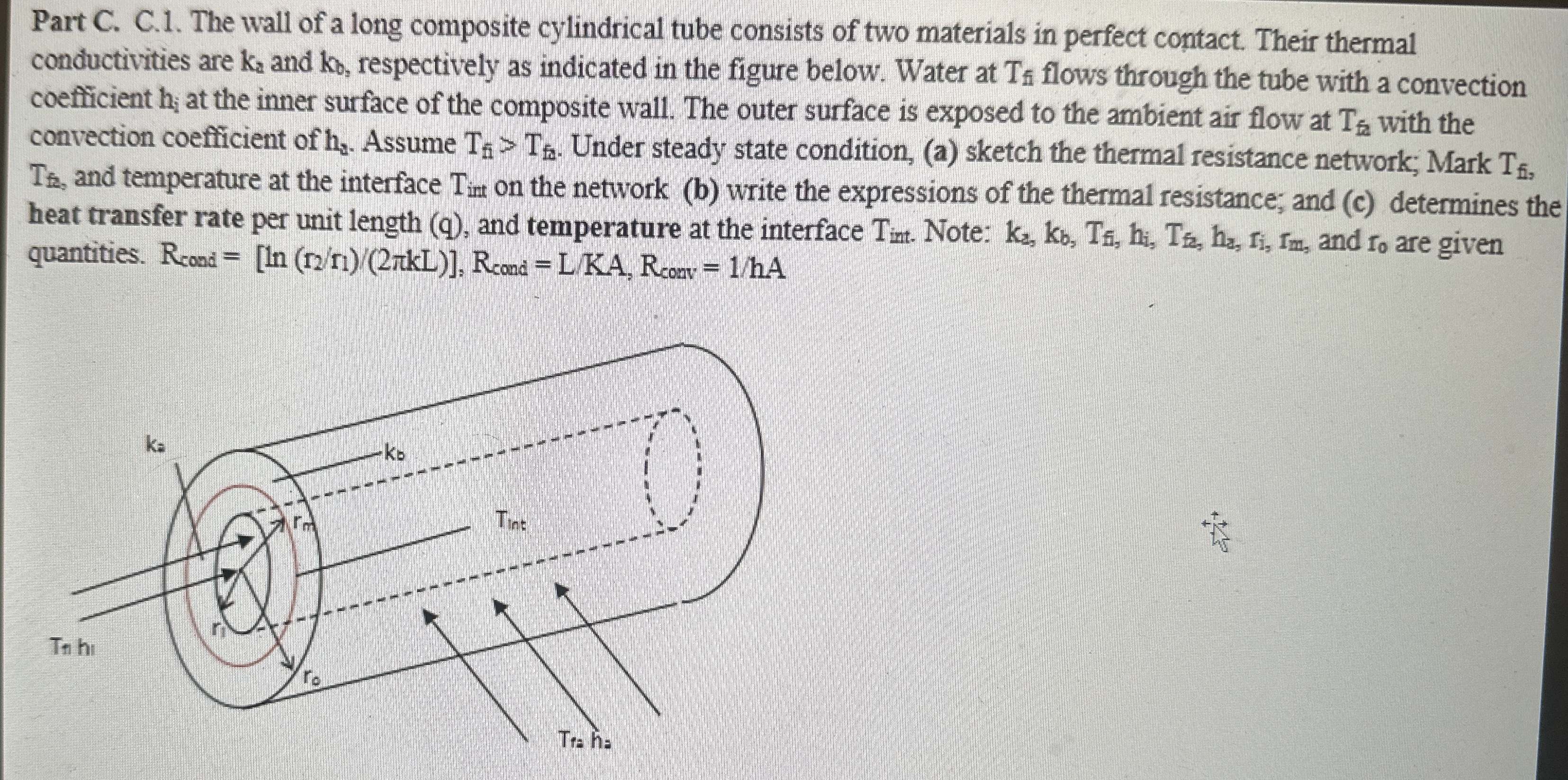 Part C . C . 1 . The wall of a long composite