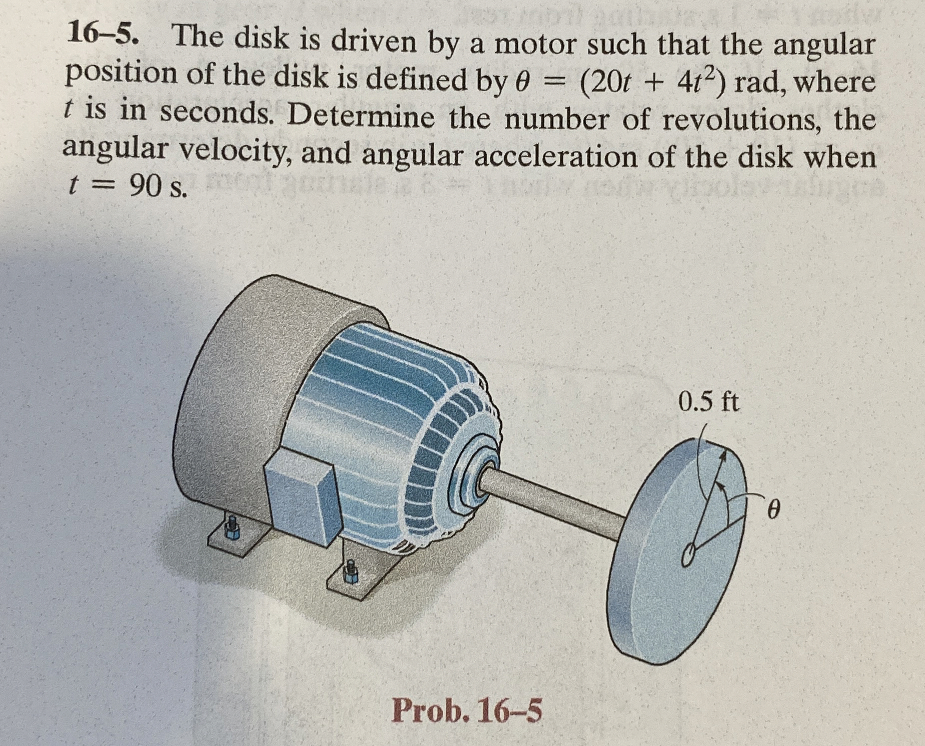 1 6 - 5 . The disk is driven by a motor such that