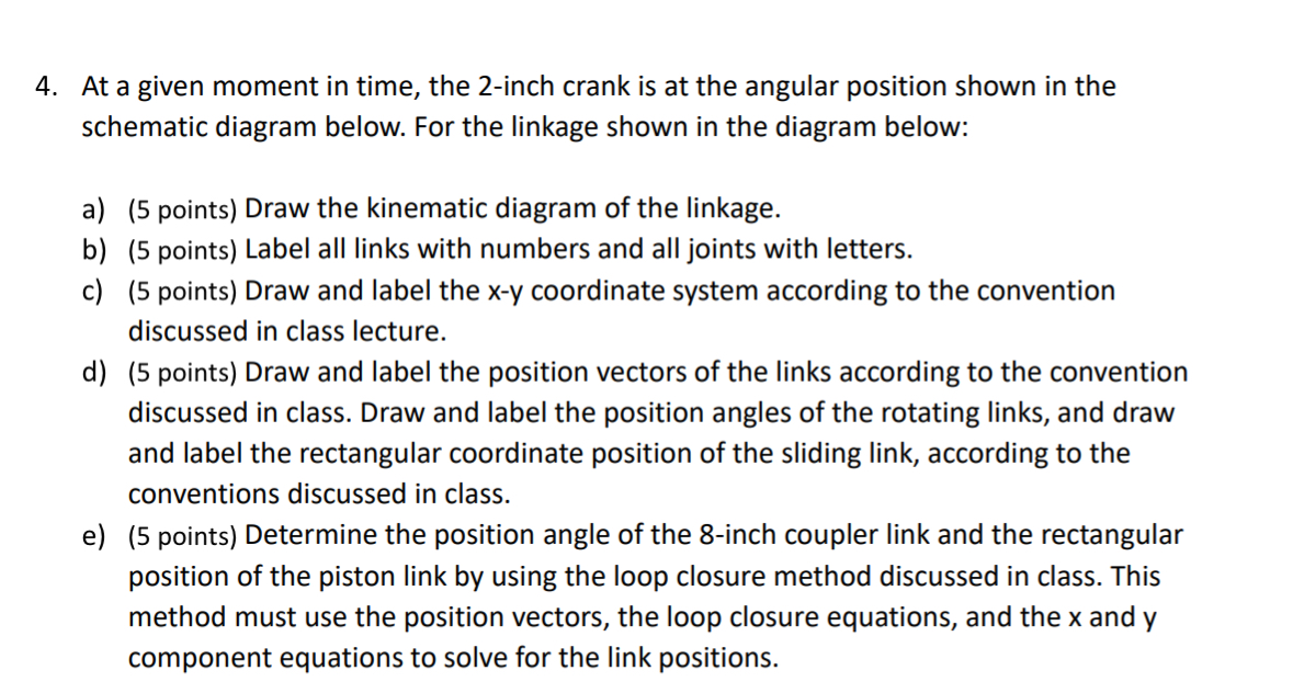 At a given moment in time, the 2 - inch crank is